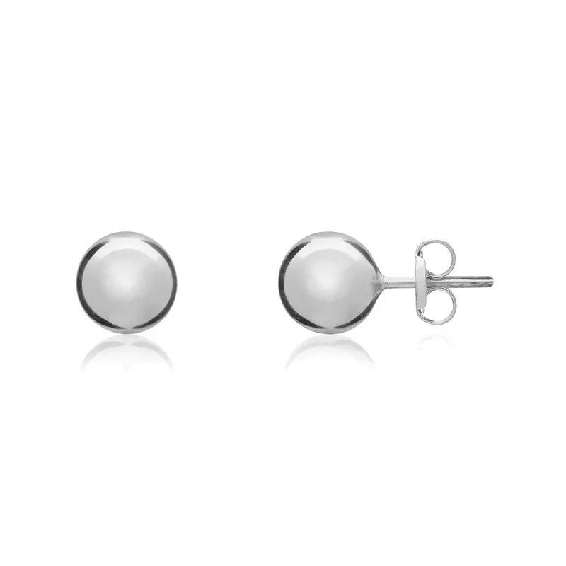 9ct White Gold 7mm Ball Stud Earrings