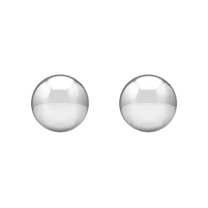9ct White Gold 7mm Button Stud Earrings