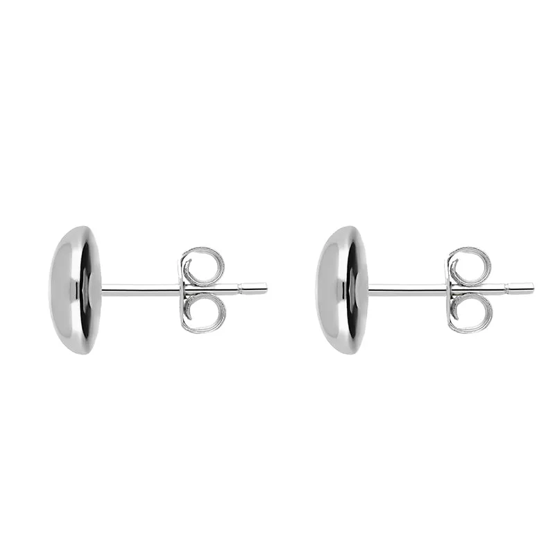 9ct White Gold 7mm Button Stud Earrings
