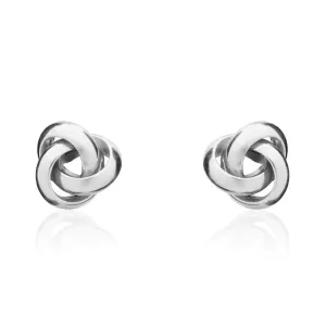 9ct White Gold 7mm Looped Knot Stud Earrings