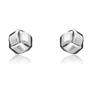 9ct White Gold 8mm Looped Knot Stud Earrings