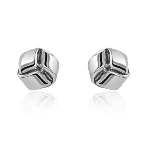 9ct White Gold 9mm Looped Knot Stud Earrings