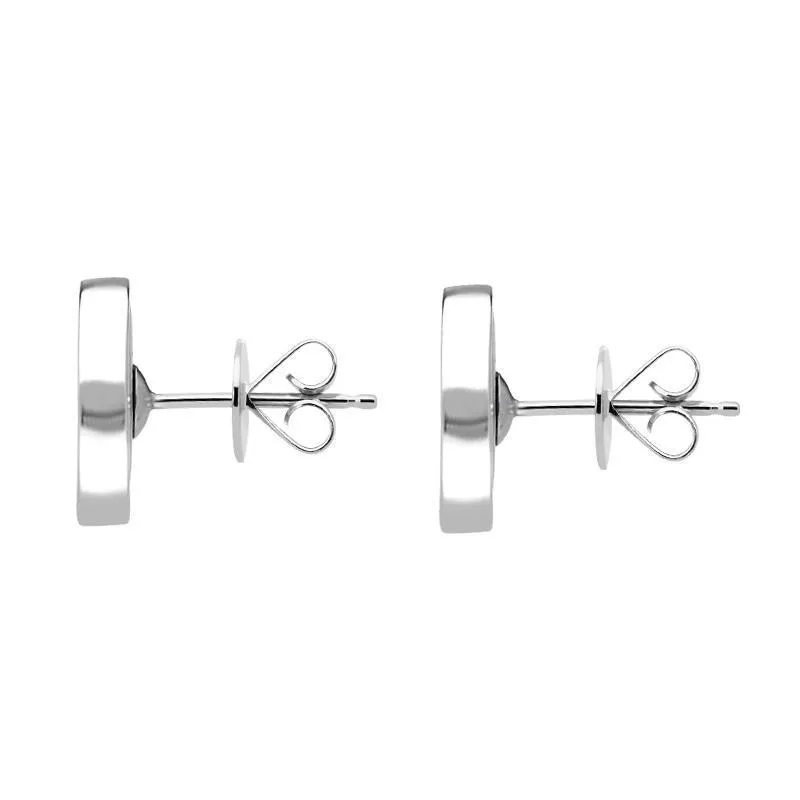 9ct White Gold Blue John Flore Filigree Stud Earrings