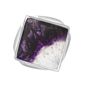 9ct White Gold Blue John Queen's Jubilee Hallmark Small Rhombus Ring D