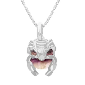 9ct White Gold Blue John Zodiac Scorpio 9mm Bead Pendant