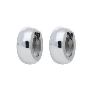 9ct White Gold Chunky Hoop Earrings