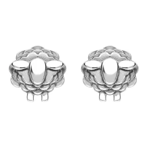 9ct White Gold Sheep Stud Earrings