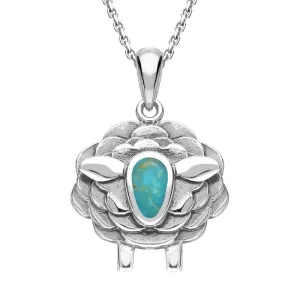 9ct White Gold Turquoise Sheep Necklace