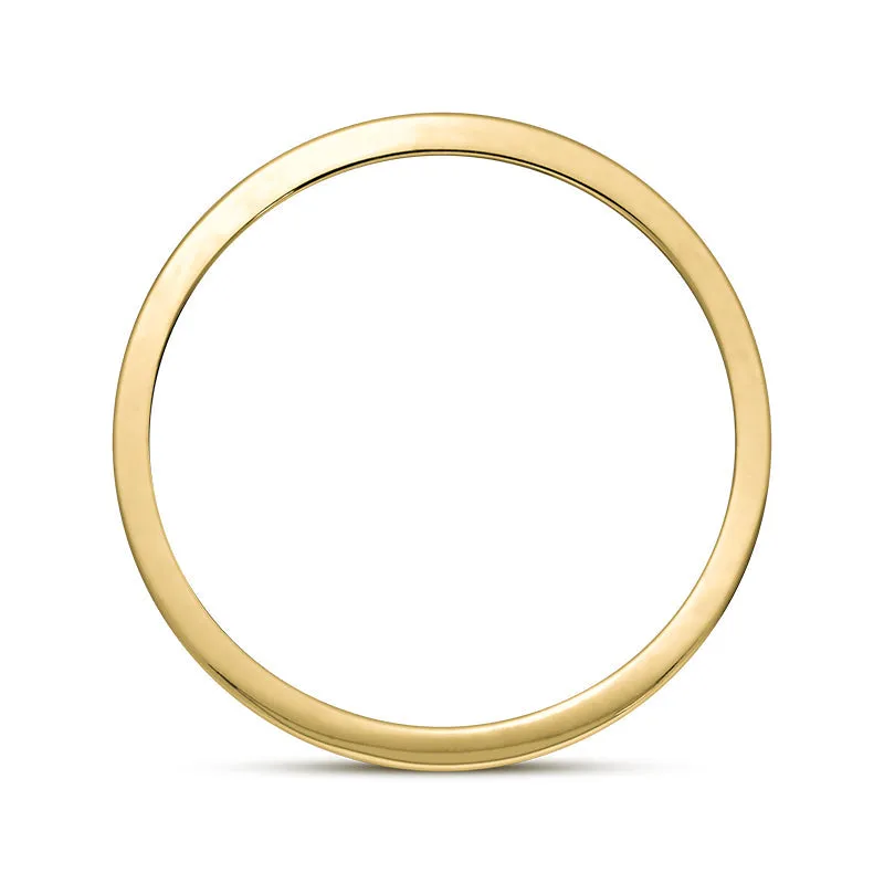 9ct Yellow Gold 0.36ct Diamond King's Coronation Hallmark Princess Cut 6mm Ring D