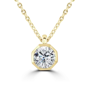 9ct Yellow Gold 0.50ct Lab Grown Diamond Solitaire Octagonal Necklace
