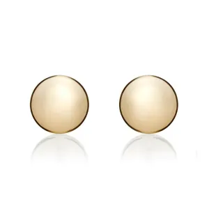 9ct Yellow Gold 10mm Button Stud Earrings
