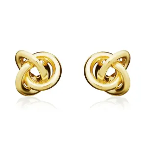 9ct Yellow Gold 11mm Looped Knot Stud Earrings
