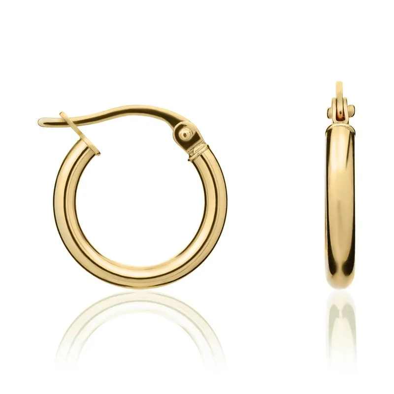 9ct Yellow Gold 13.5mm Hoop Earrings