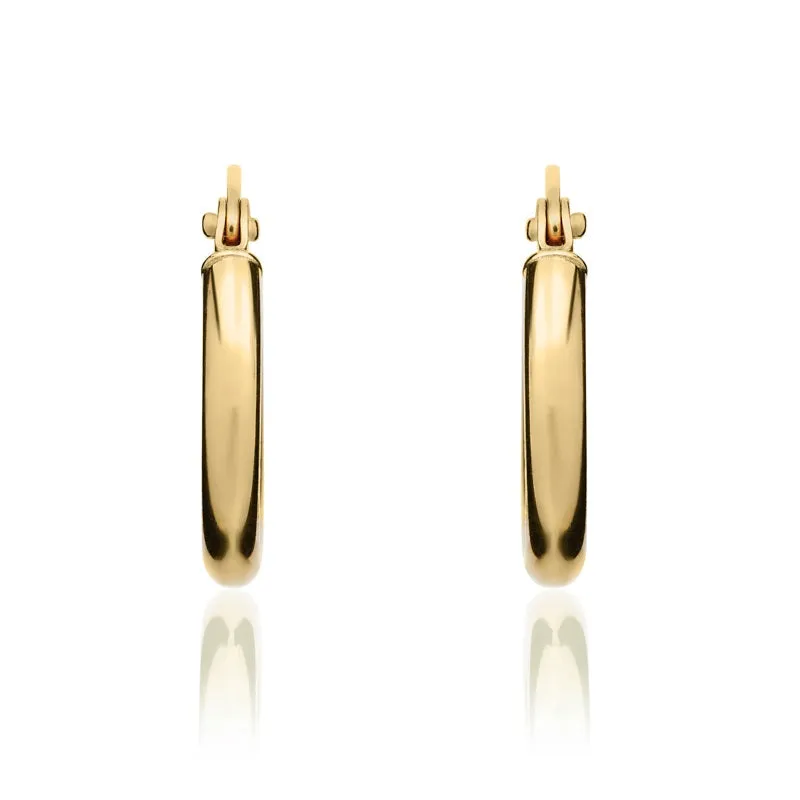 9ct Yellow Gold 13.5mm Hoop Earrings
