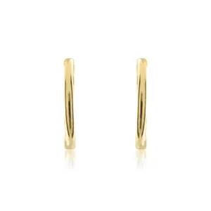9ct Yellow Gold 13mm Sleeper Hoop Earrings