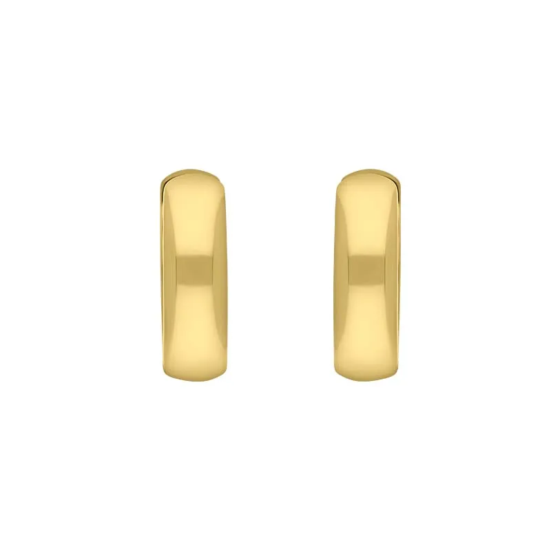 9ct Yellow Gold 16mm Round Domed Hoop Earrings
