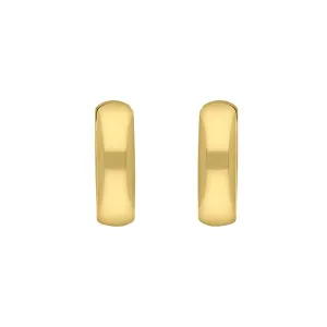 9ct Yellow Gold 16mm Round Domed Hoop Earrings
