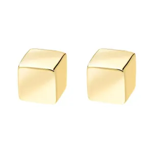 9ct Yellow Gold 4mm Cube Stud Earrings