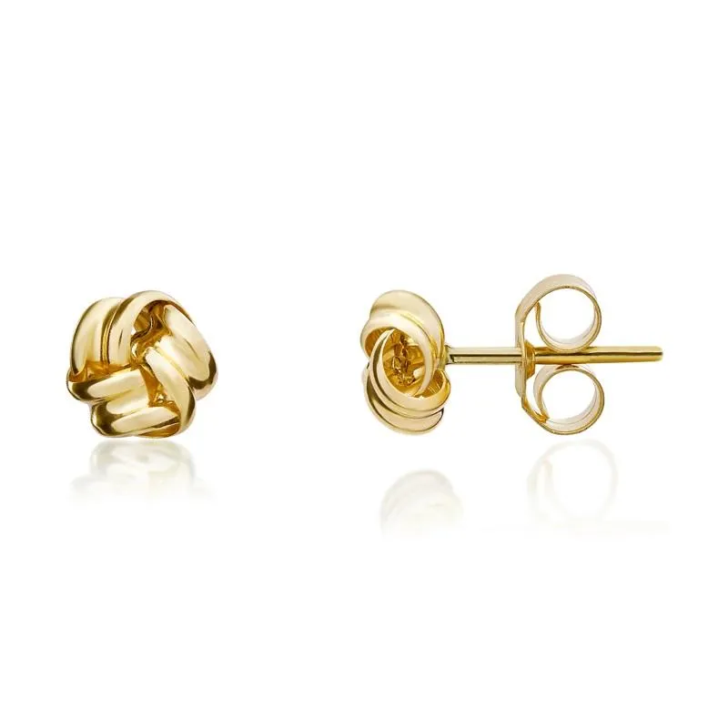 9ct Yellow Gold 4mm Knot Stud Earrings