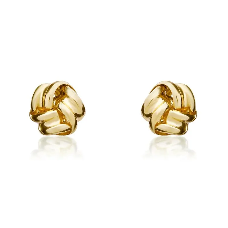 9ct Yellow Gold 4mm Knot Stud Earrings