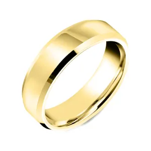 9ct Yellow Gold 6mm Bevelled Edge Wedding Ring