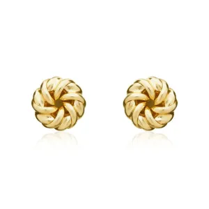 9ct Yellow Gold 6mm Looped Knot Stud Earrings