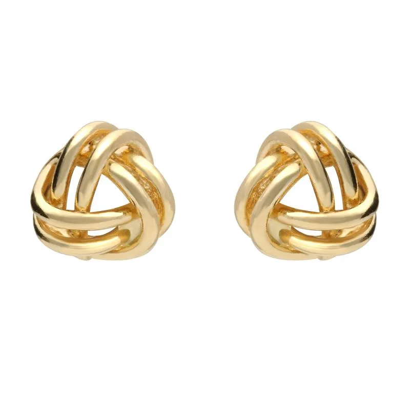 9ct Yellow Gold 6mm Two Strand Knot Stud Earrings