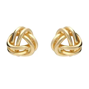 9ct Yellow Gold 6mm Two Strand Knot Stud Earrings