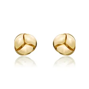 9ct Yellow Gold 7.5mm Looped Knot Stud Earrings