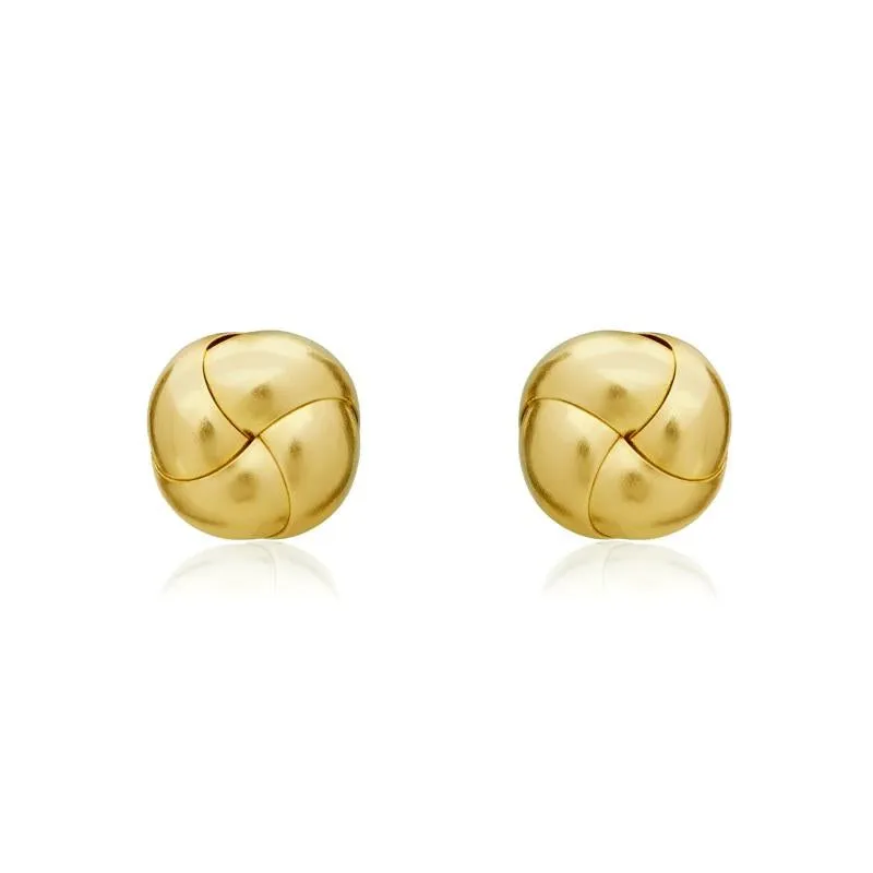 9ct Yellow Gold 7.5mm Looped Knot Stud Earrings