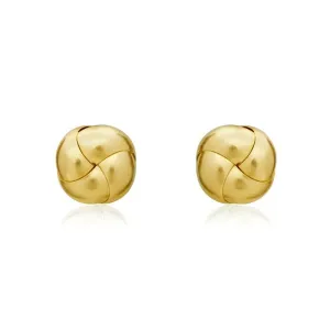 9ct Yellow Gold 7.5mm Looped Knot Stud Earrings