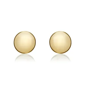 9ct Yellow Gold 7mm  Button Stud Earrings