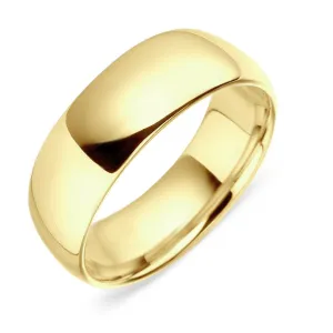 9ct Yellow Gold 8mm Light Court Shape Wedding Ring
