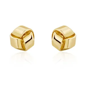 9ct Yellow Gold 9.5mm Looped Knot Stud Earrings