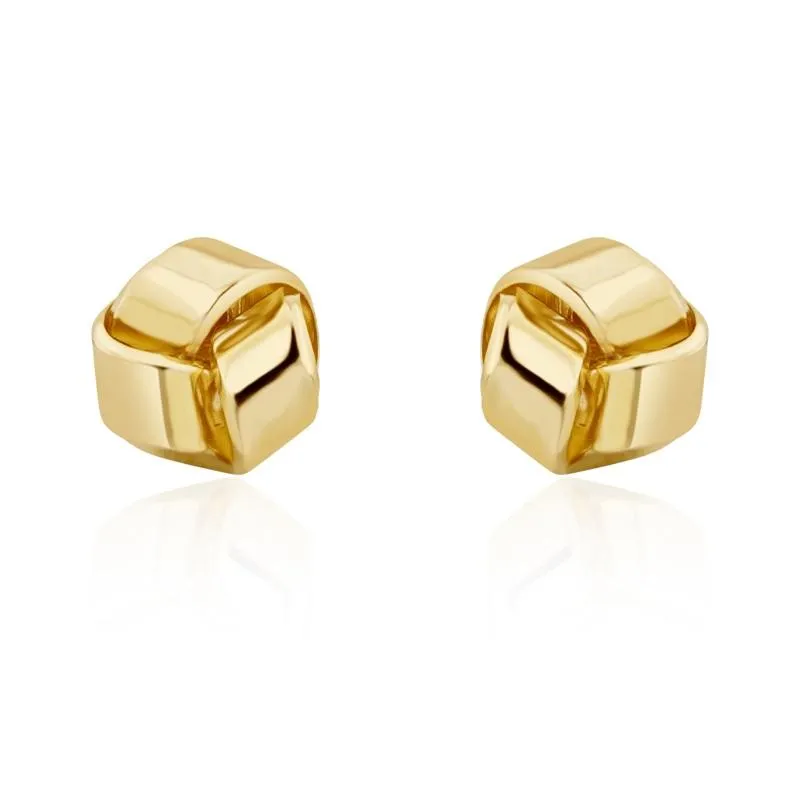 9ct Yellow Gold 9.5mm Looped Knot Stud Earrings