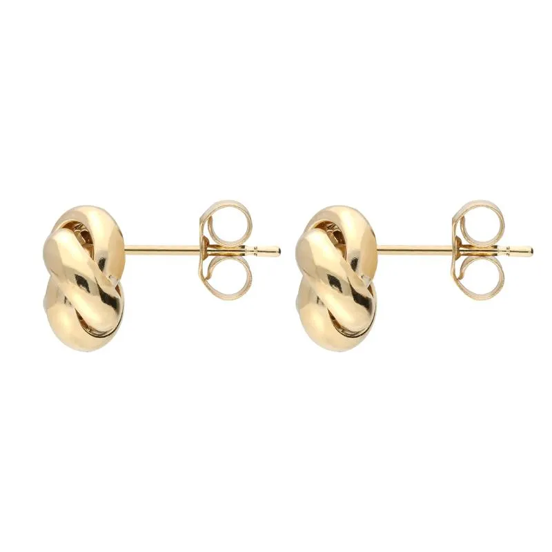 9ct Yellow Gold 9mm 4 Strand Knot Stud Earrings