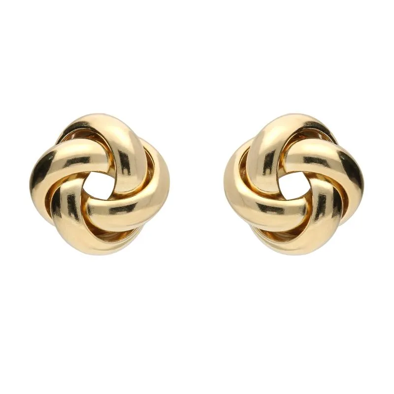 9ct Yellow Gold 9mm 4 Strand Knot Stud Earrings