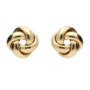 9ct Yellow Gold 9mm 4 Strand Knot Stud Earrings