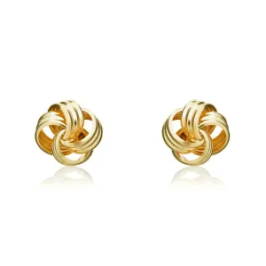 9ct Yellow Gold 9mm Looped Knot Stud Earrings