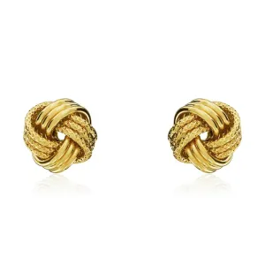 9ct Yellow Gold 9mm Looped Knot Stud Earrings