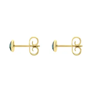 9ct Yellow Gold Abalone 4mm Classic Small Round Stud Earrings