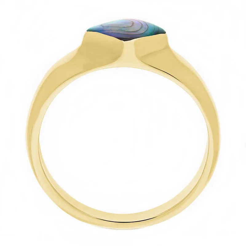 9ct Yellow Gold Abalone Cushion Shape Ring
