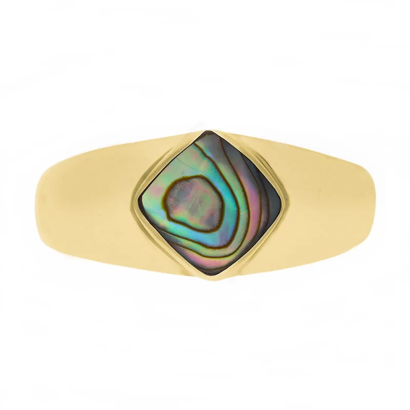 9ct Yellow Gold Abalone Cushion Shape Ring