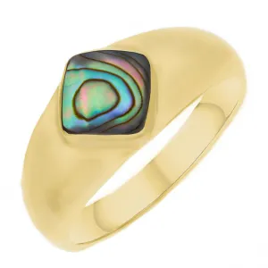9ct Yellow Gold Abalone Cushion Shape Ring