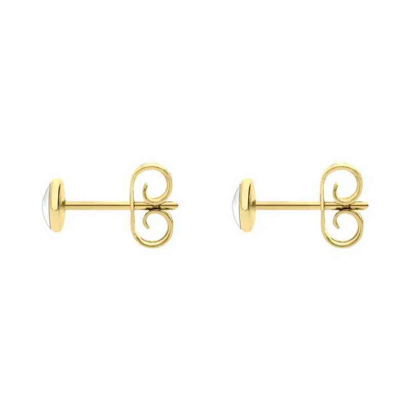 9ct Yellow Gold Bauxite 4mm Classic Small Round Stud Earrings