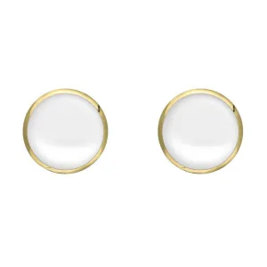 9ct Yellow Gold Bauxite 6mm Classic Medium Round Stud Earrings