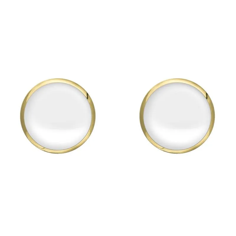 9ct Yellow Gold Bauxite 6mm Classic Medium Round Stud Earrings