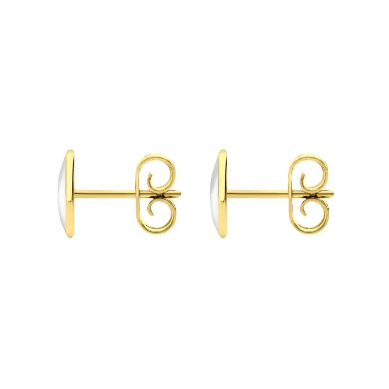 9ct Yellow Gold Bauxite 8 x 6mm Classic Medium Oval Stud Earrings