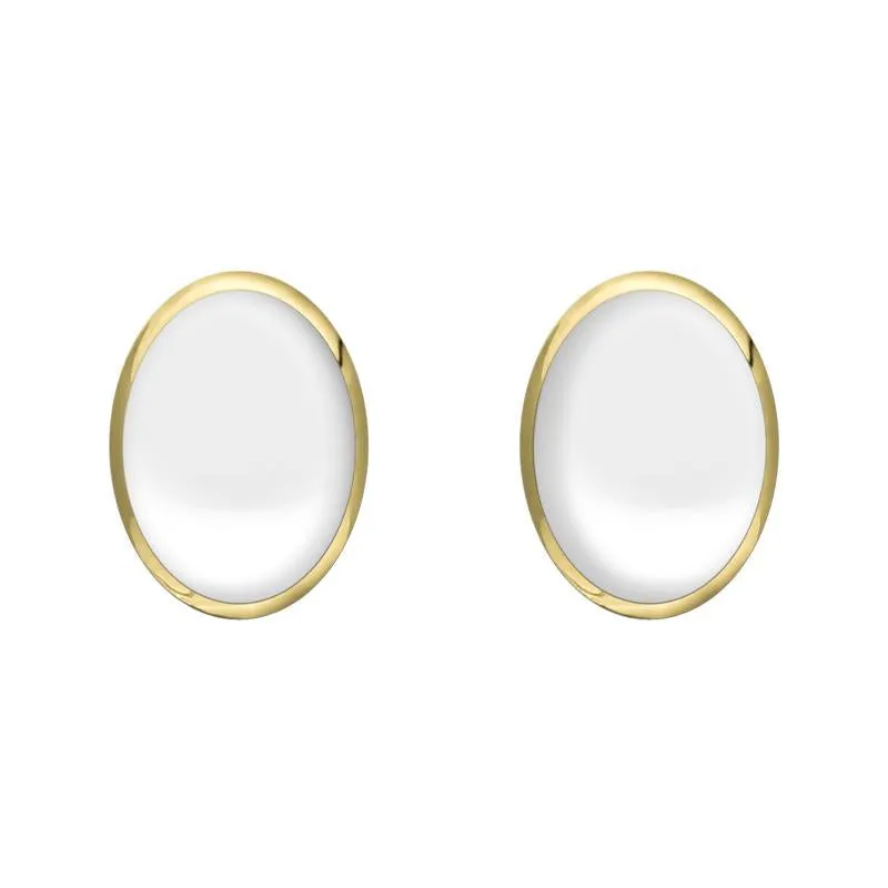 9ct Yellow Gold Bauxite 8 x 6mm Classic Medium Oval Stud Earrings