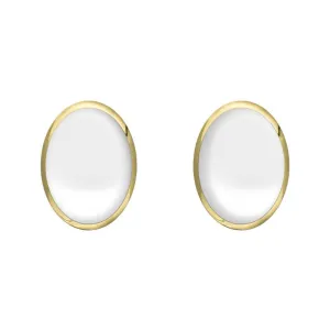 9ct Yellow Gold Bauxite 8 x 6mm Classic Medium Oval Stud Earrings